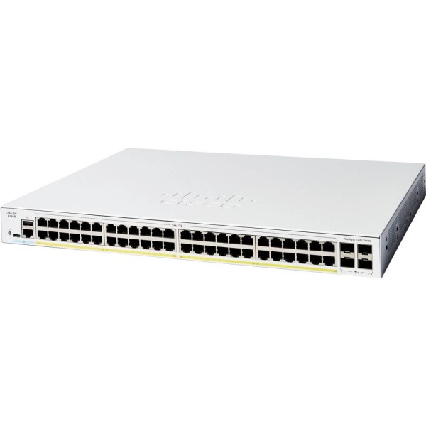 Cisco 1200 48-port GE PoE sieťový switch; C1200-48P-4X