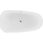 MEXEN/S - Giada voľne stojaca vaňa 170 x 90, biela lesk, sifón a prepad chróm 52741709000-01