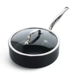 GreenPan Nepriľnavá keramická soté panvica so sklenenou pokrievkou Barcelona Pro 24 cm čierna (CC005327-001)