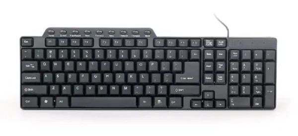 Gembird KB-UM-104 kompaktná multimediálna klávesnica čierna / USB / US layout / multimediálne tlačidlá (KB-UM-104)