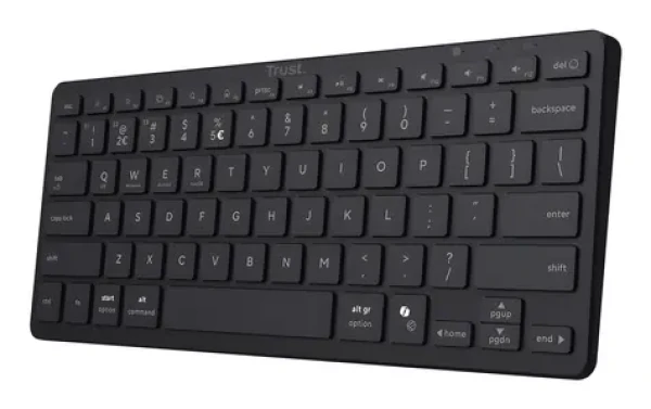 Trust Nado II čierna / Bezdrôtová klávesnica / Bluetooth / USB-C nabíjanie / QWERTY US / Multimediálne klávesy (25730)