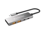 Conceptronic HUBBIES15G sivá / USB-C hub / 2x USB-C / 2x USB-A / 100 W PD / 25 cm (HUBBIES15G)