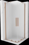 MEXEN/S - Velar Duo sprchovací kút, posuvné dvere 90 x 90, dekor, meď kartáčovaná 871-090-090-32-65