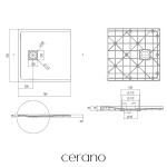 CERANO - Sprchová vanička štvorcová Pablo - SMC/minerálny kompozit - štruktúrovaná biela matná - 70x70x3 CER-480976
