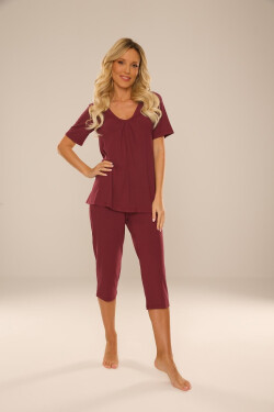 Pyžamo De Lafense 878 Dahlia kr/r M-2XL vínový XXL