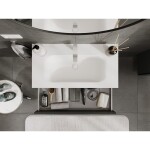 MEXEN/S - Rivel kúpeľňová skrinka 90 cm s umývadlom Vela, 2 zásuvky, reliéf, grafit mat/biela mat - 91A20-09047-2-BFF66-W23M0 91A20-09047-2-BFF66-W23M01