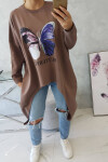 Halenka s potiskem oversize mocca UNI