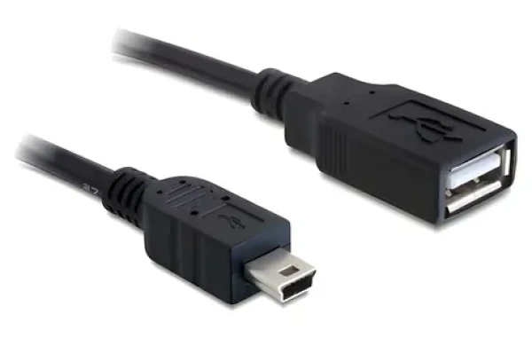 DeLock USB-A - Mini-USB B čierna / Kábel / USB 2.0 / 0,5 m (82905)