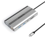 Orico dokovacia stanica 12v1 strieborná / USB-C PD 100W / 2x HDMI 4K60Hz / DisplayPort 4K60Hz / RJ45 (ORICO-XDR-X33-SV-BP)