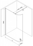 MEXEN/S - Kioto Sprchová zástena WALK-IN zaoblená 120 x 200, transparent 8 mm, chróm 800-120-101-01-06