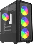 Savio Noctis Glass RGB čierna / Skriňa PC / Cube / ATX, micro ATX / tvrdené sklo / RGB podsvietenie (Noctis Glass RGB)