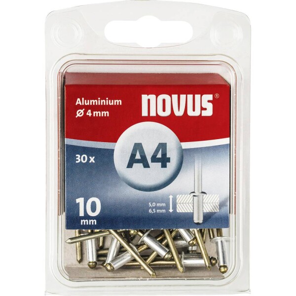 Novus 106437906 slepý nit (Ø x d) 4 mm x 10 mm hliník hliník 30 ks; 106437906