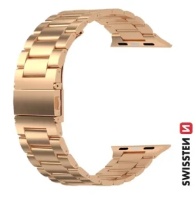 Swissten Kovový remienok pre Apple Watch 42/44/45/49mm ružovo zlatá (46000313)