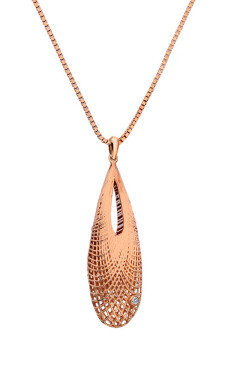 Hot Diamonds Nadčasový bronzový náhrdelník s diamantom Quest DP832 (retiazka, prívesok)