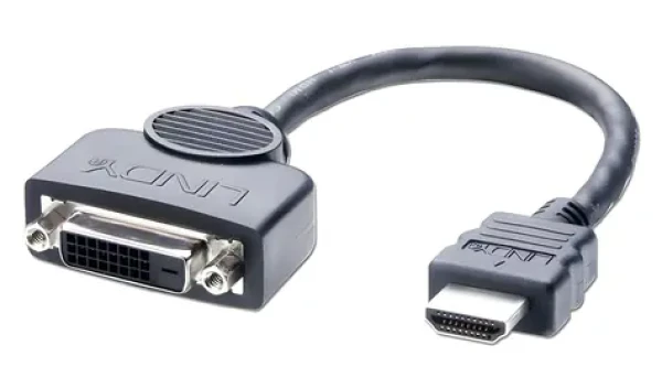 Lindy HDMI - DVI-D čierna / Redukcia / 0,2 m (41227)