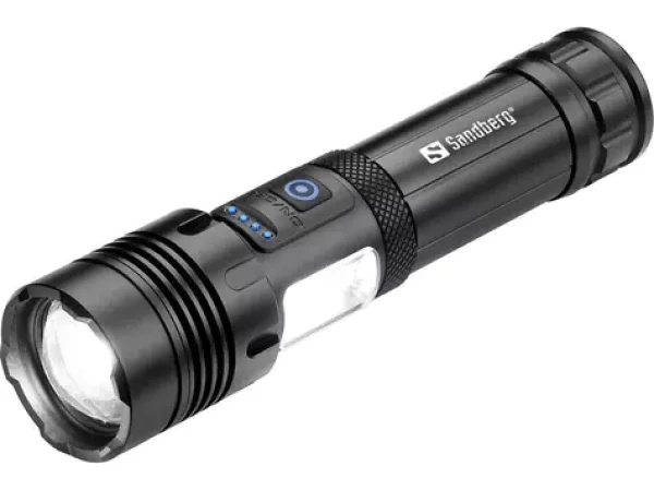 Sandberg Survivor 7in1 Torch multifunkčné svietidlo čierna / powerbanka 5000 mAh / IPX4 / USB-C (421-08)