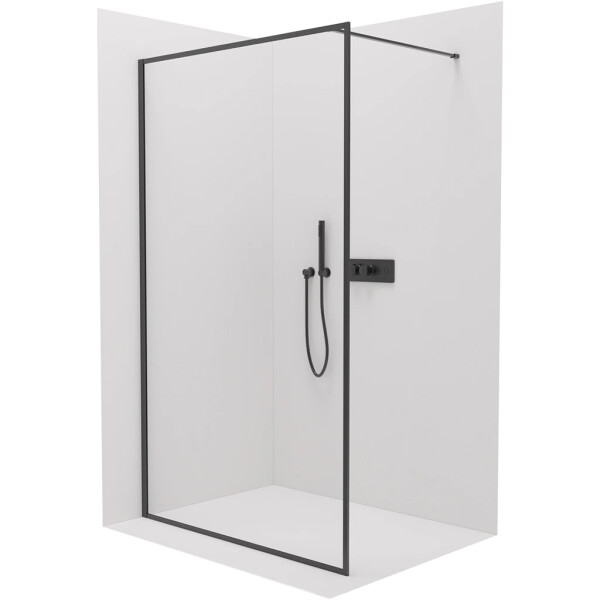 CERANO - Sprchová zástena Walk-in Moreli Ľ/P - 8 mm - čierna matná, transparentné sklo - 120x200 CER-417620