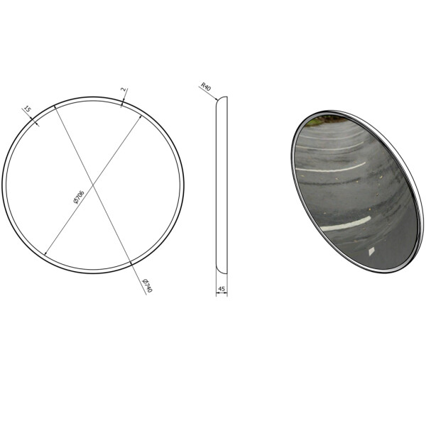 SAPHO - FLOAT LED podsvietené zrkadlo, ø 74cm, biela 22574