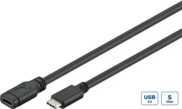 MicroConnect USB3.1CC05EX Predlžovací kábel USB-C 3.2 Gen 1 0.5m čierna / 1x USB-C(M) / 1x USB-C(F) (USB3.1CC05EX)