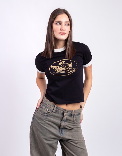 Carhartt WIP W' S/S Reminiscing Ringer T-Shirt Black heavy stone wash XS