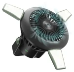 SBS WILD gear / Ventilátor a powerbanka / 5000 mAh / solárne dobíjanie / svetlo / čierna