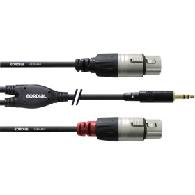 Cordial audio káblový adaptér [1x jack zástrčka 3,5 mm - 2x XLR zásuvka] 3.00 m čierna; CFY3WFF