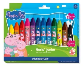 Staedtler Noris Junior Peppa Pig / Voskovky / 12 ks / jumbo / šesťhranné / od 2 rokov (224 C12 L1)