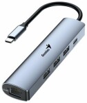 Genius UH-545 sivá / USB Hub / USB-C / 3x USB-A 3.0 / RJ45 1Gbps (31240004400)