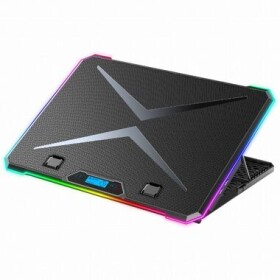 Evolveo Ania 9 RGB čierna / chladiaci podstavec pod notebooky 10" - 17" / 17070 mm ventilátory (ANIA9)