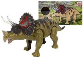 Mamido Dinosaurus Triceratops na batérie so zvukovými efektmi hnedý