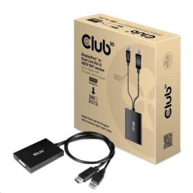 CLUB3D CAC-1010-A aktívna redukcia DisplayPort na Dual Link DVI-D čierna 60cm / USB napájanie (CAC-1010-A)