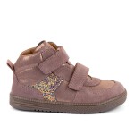Dievčenské celoročné kožené členkové barefoot topánky LOOP HIGH-TOPS PINK/GOLD Froddo G2110157-5 - 28