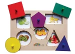 Just Jigsaws 391 Tvary a pamäť - drevené doskové puzzle 6 dielov a 4 predlohy