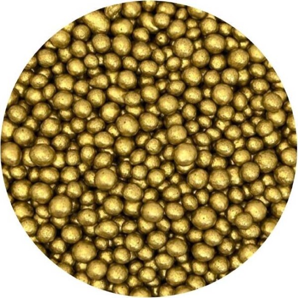 Cukrové – rýžové perly antik zlaté 5 mm 1 kg - I LOVE CAKES - I LOVE CAKES