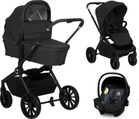 Lionelo Kočík kombinovaný Mika PLUS 3v1 Black Onyx / Hliníkový rám / Nosnosť do 22 kg / Autosedačka do 13 kg (LO-MIKA PLUS 3IN1 BLACK ONYX)