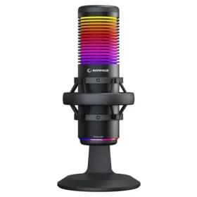 Rampage Bemol RGB čierna / stolný mikrofón / kapacitný / Mini Jack 3.5mm / USB-C (BEMOL-B)