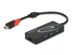 DeLock USB Hub USB 3.2 C (M) - 3x USB 3.2 A (F) amp; čítačka SD kariet čierna (62900)