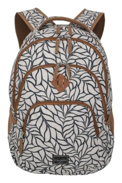 Batoh na notebook Travelite Basics Backpack Print Off-White