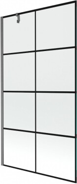 MEXEN/S - Next vaňová zástena FIX 100 x 150, čierna vzor, grafit kartáčovaná 895-100-000-00-77-66