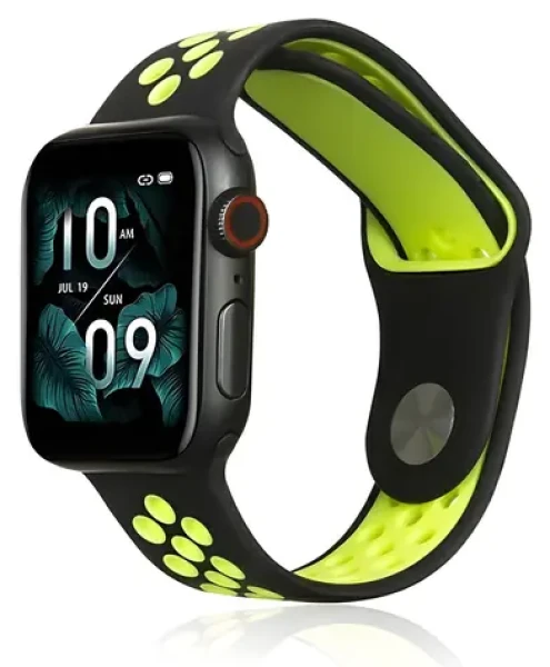 Beline Sport Silicone 38/40/41 mm čierno-limetková / Remienok pre Apple Watch / Silikónový / Perforovaný