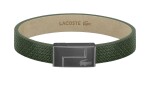 Lacoste Zelený kožený náramok Monogram Leather 2040186 17,5 cm