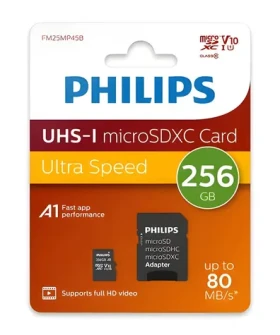 Philips microSDXC 256 GB + adaptér / Micro SD karta / Class 10 / UHS-I U1 / čítanie: 80 MB/s / zápis: 30 MB/s (FM25MP45B/00)