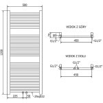 MEXEN - Mars vykurovací rebrík/radiátor 1200 x 500 mm, 417 W, zlatý W110-1200-500-00-50
