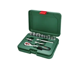 BOSCH Sada hlavíc s račňou 1/4" 14 ks / Sada náradia / Račňa 72 zubov / Max. 93 Nm / S kufríkom (1600A02BY0)