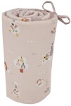 EKO Chránič do postieľky VELVET My farm Powder pink 360x35 cm