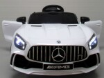 Mamido Elektrické autíčko Mercedes GTR-S biely, mäkké kolesá EVA, pohodlné sedátko s licenciou