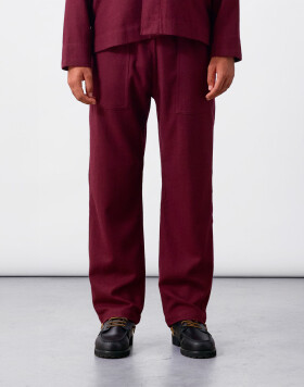 Service Works Flannel Chef Pants Burgundy S