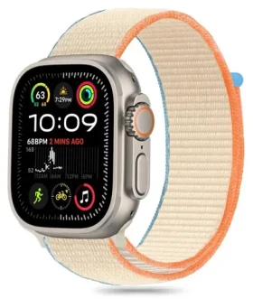 Tech-Protect Nylon béžová / Remienok pre Apple Watch 6/7/8/9/10/SE/Ultra 1/2 / 44/45/46/49 mm