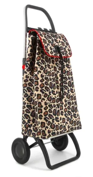 Rolser I-Max Wild 2 Logic leopardí vzor / Nákupná taška na kolieskach / Veľké kolieska / objem 43 l / nosnosť 40 kg