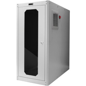 Digitus PC case with leveling feet, 670x300x650 mm, lockable metal front dvere w glass, fan color grey (RAL 7035) (DN-CC 9002)